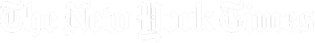 The New York Times logo in white serif text on a dark background.